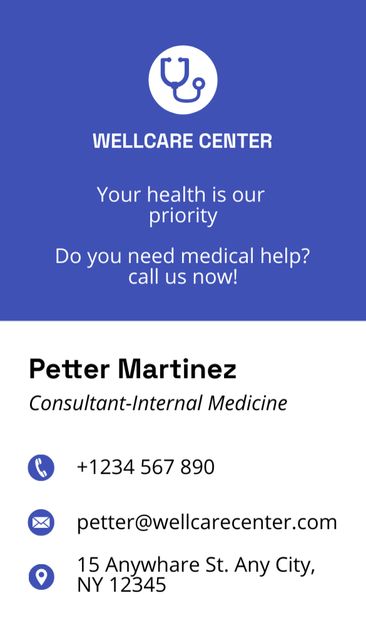 Platilla de diseño Medical Consultant Services Offer Business Card US Vertical