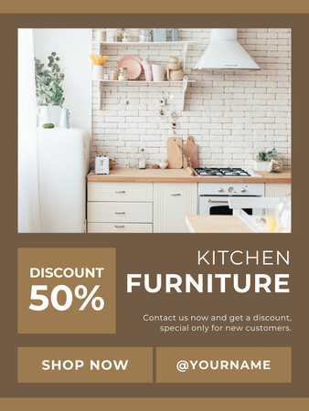 Kitchen Furniture Discount Brown Poster US Design Template
