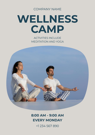 Designvorlage Yoga- und Wellness-Camp für Poster