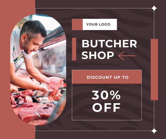 Ontwerpsjabloon van Facebook van Offers from Butcher Shop