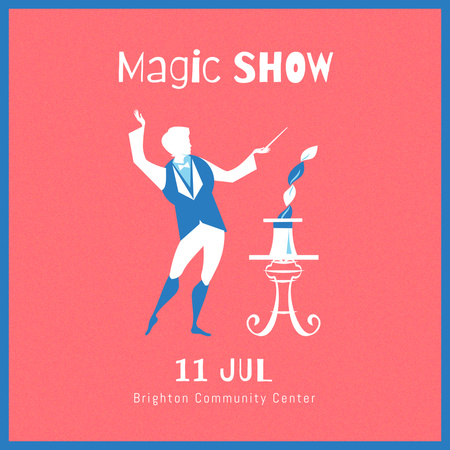 Magic Show Event Announcement Instagram Modelo de Design