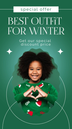 Designvorlage Winter Clothing for Kids Ad für Instagram Story