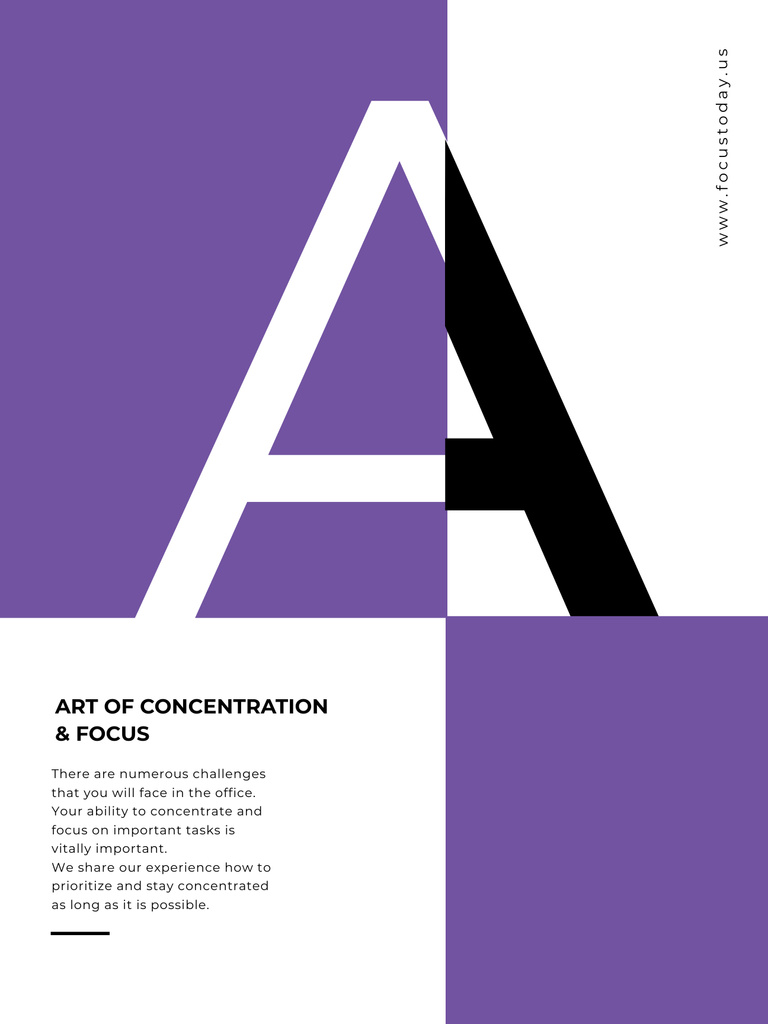 Art of concentration technique on Letter Poster US Design Template