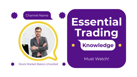 Essential Knowledge for Stock Trading Youtube Thumbnail Design Template