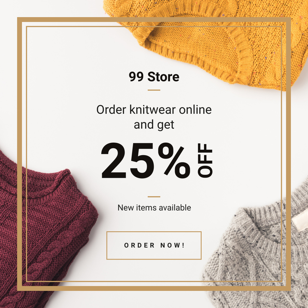 Warm knitted sweaters Instagram – шаблон для дизайна