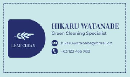 Green Cleaning Specialist Business cardデザインテンプレート