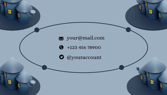 Template di design Real Estate Agent's Services Ad on Blue Grey Business Card US