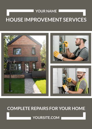 House Improvement Services Price List Flayer Design Template