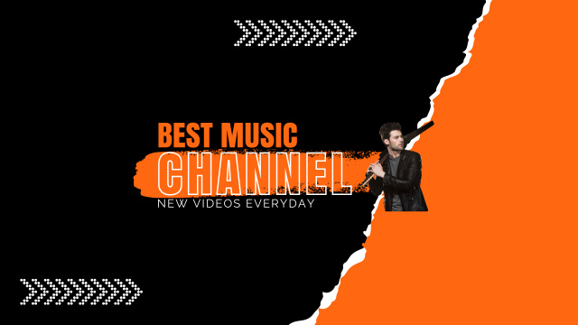 Best Music Channel with Young Guitarist Youtube Design Template