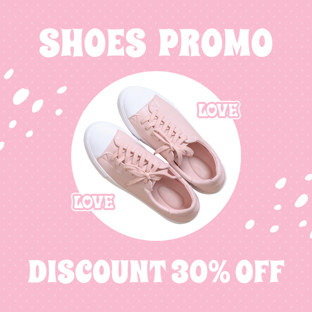 Designvorlage Casual Shoes Promo on Pink für Instagram