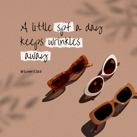 Plantilla de diseño de Skincare Ad with Various Sunglasses Animated Post 