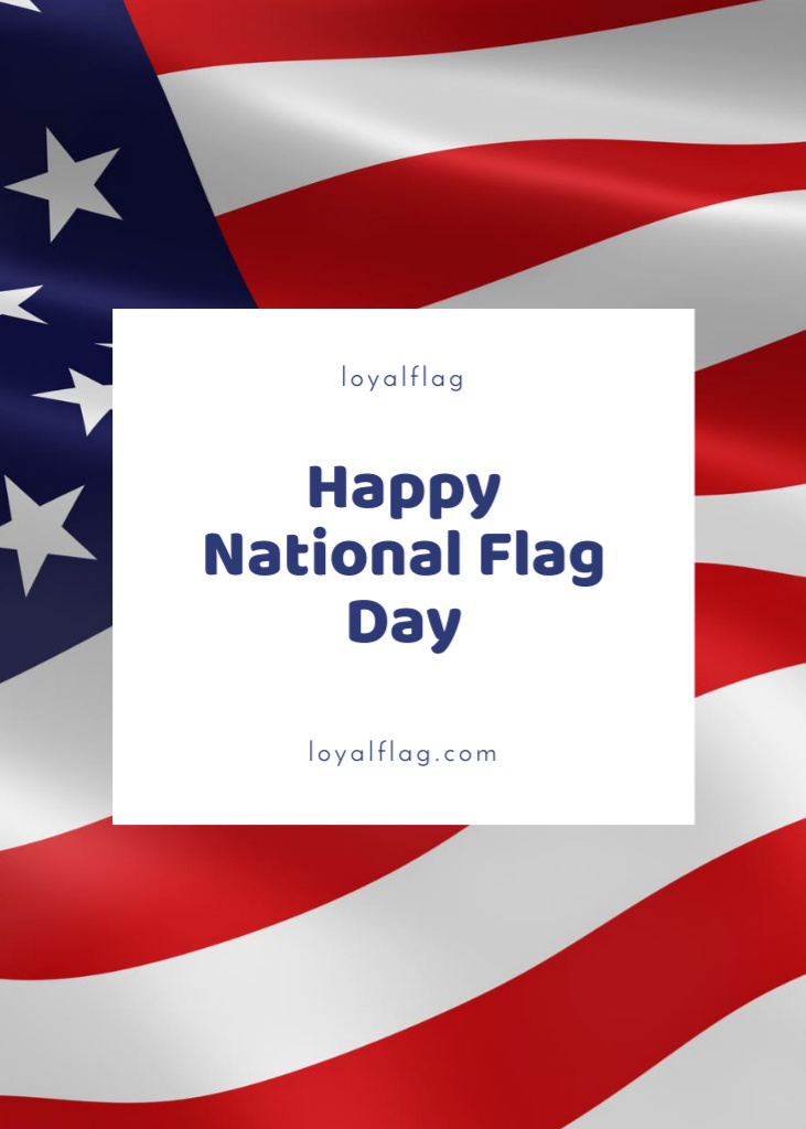 USA National Flag Day Holiday Celebration Postcard 5x7in Vertical Design Template