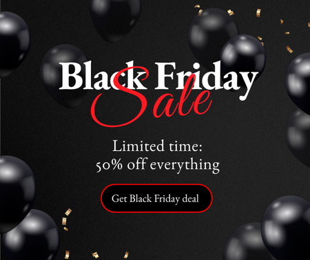 Limited-time Sale Offer On Black Friday Facebook tervezősablon