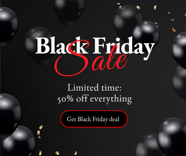 Template di design Limited-time Sale Offer On Black Friday Facebook