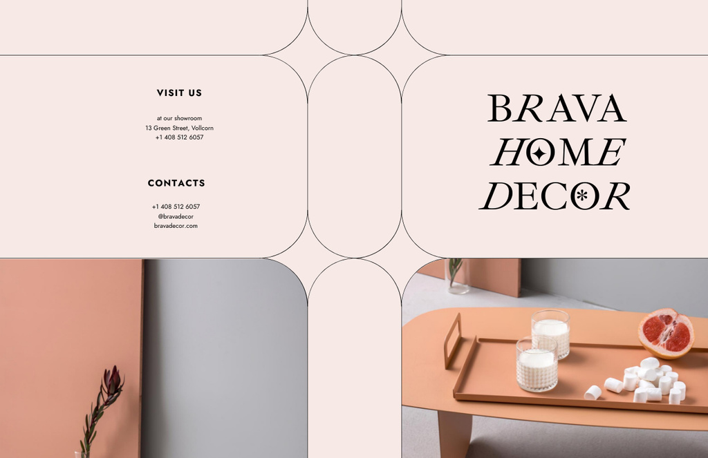 Offer of Home Decor with Minimalistic Interior Brochure 11x17in Bi-fold – шаблон для дизайна