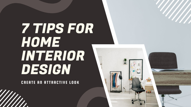 Template di design Tips for Home Interior Design Grey and Brown Youtube Thumbnail