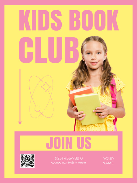 Book Club for Children Poster USデザインテンプレート