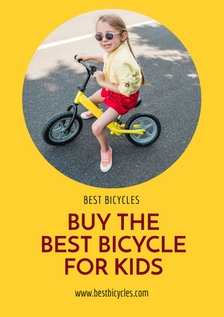 Best Kids Bike Shop Promotion Poster A3 – шаблон для дизайну