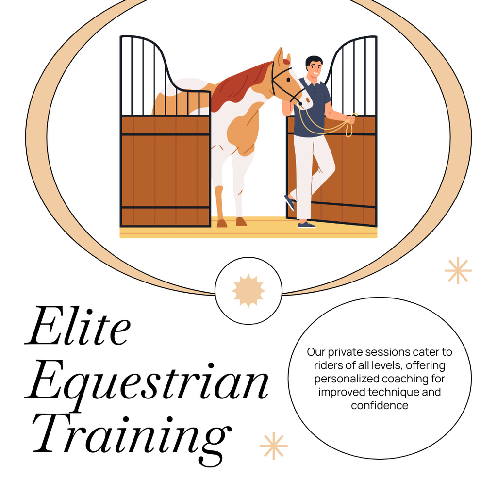 Elite Equestrian Training With Coach Offer Instagram – шаблон для дизайну