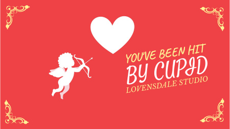 Cupid shooting in Valentine's Day Heart Full HD video Modelo de Design