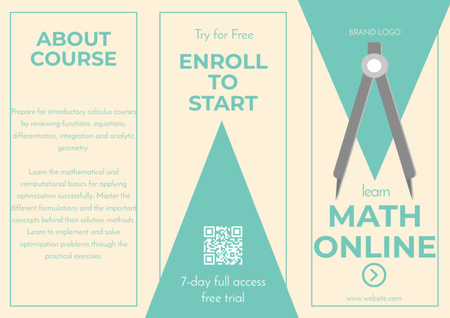 Template di design Offre corsi online di matematica Brochure