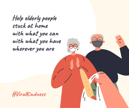 Platilla de diseño #ViralKindness Plea to help elderly people Facebook