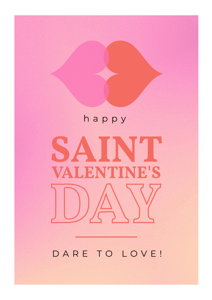 Valentine's Day Celebration with Illustration of Lips Poster – шаблон для дизайна