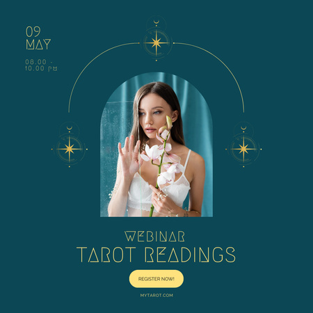 Webinar on Teaching Reading Tarot Card Predictions Instagram Design Template