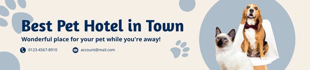 Service Offers of Best Pet Friendly Hotel in City Ebay Store Billboard Πρότυπο σχεδίασης