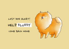Asking For Help About Missing Dog with Cute Illustration