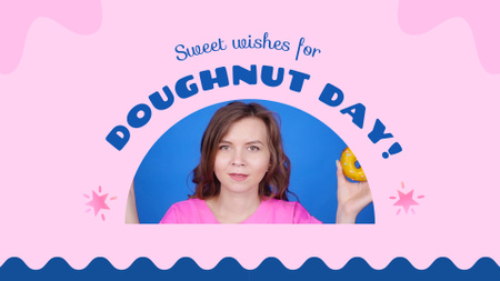 Plantilla de diseño de Dulces deseos para el día del donut Full HD video 