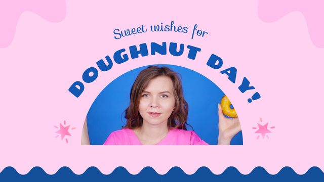 Sweet Wishes For Doughnut Day Full HD video Modelo de Design