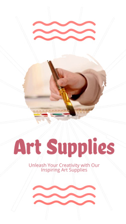 Offer of Art Supplies from Stationery Shop Instagram Video Story Design Template