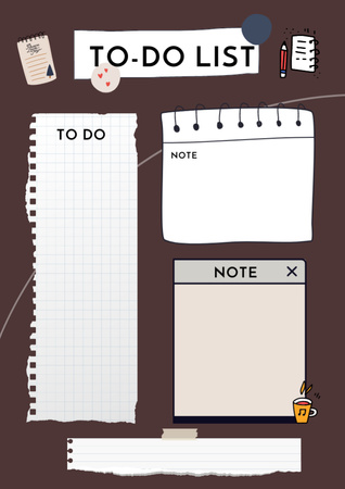 Study To Do List in Brown Schedule Planner Design Template