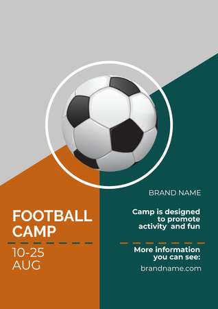 Football Camp Invitation Poster A3 Design Template