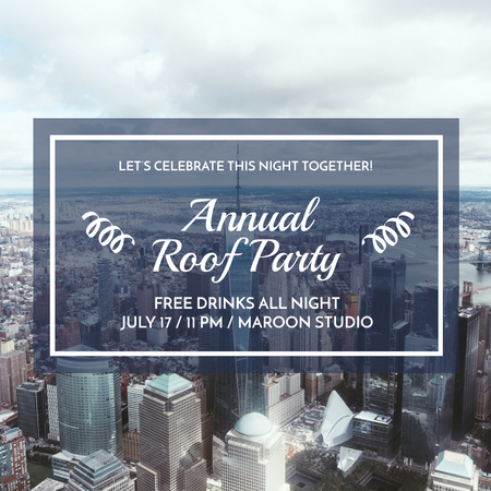 Roof Party Invitation Instagram Design Template