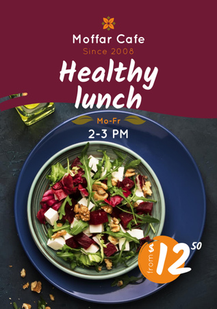 Plantilla de diseño de Healthy Menu Offer Salad in a Plate Flyer A7 