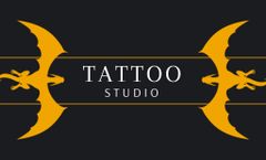 Tattoo Studio Service Offer With Illustrated Dragons