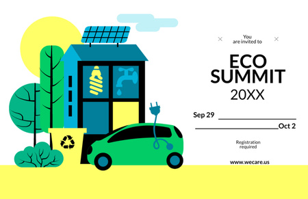 Designvorlage Eco Summit Invitation Sustainable Technologies für Flyer 5.5x8.5in Horizontal