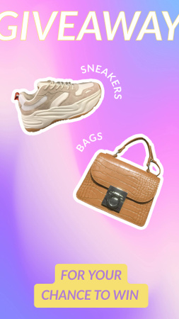 Модная раздача стильных сумок и обуви TikTok Video – шаблон для дизайна