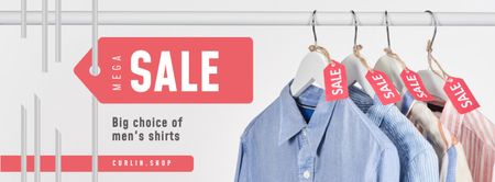 Platilla de diseño Clothes Sale Shirts on Hangers Facebook cover