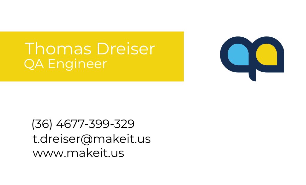 Engineer Service Offer on White Business Card 91x55mm Design Template