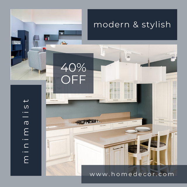 Designvorlage Modern And Stylish Home Furniture Offer With Discounts für Instagram