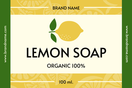 Organic Soap With Lemon Extract Promotion Label Design Template