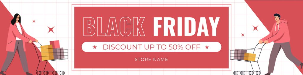 Black Friday Shopping in Our Store Twitter Design Template