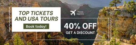 Travel Tour Offer with Mountain Landscape Email header Design Template