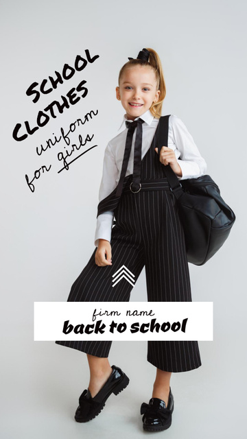Back to School Special Offer with Stylish Girl Pupil Instagram Video Story Πρότυπο σχεδίασης
