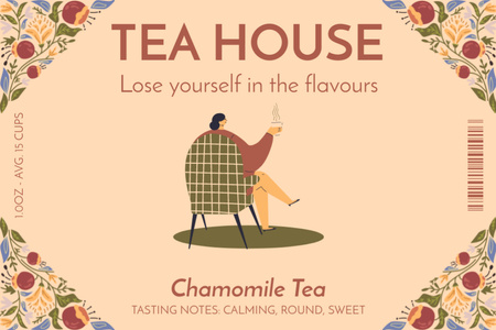 Chamomile Tea Retail Label Modelo de Design