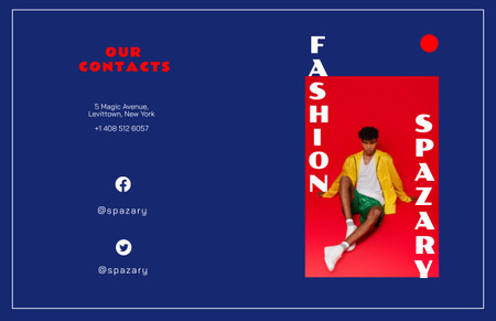 Fashion Ad with Stylish Young Guy Brochure 11x17in Bi-fold Design Template