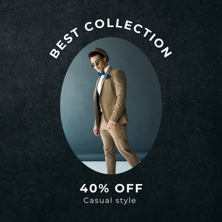 Лучшая коллекция стильной мужской одежды Instagram – шаблон для дизайна